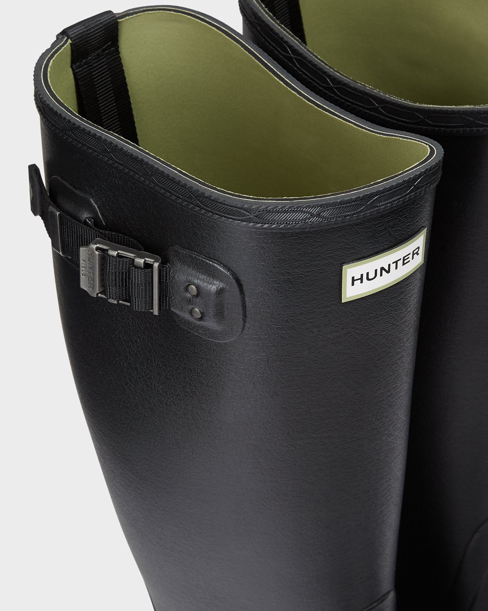 Mens Wide Fit Rain Boots - Hunter Balmoral (34NOTBWXP) - Black